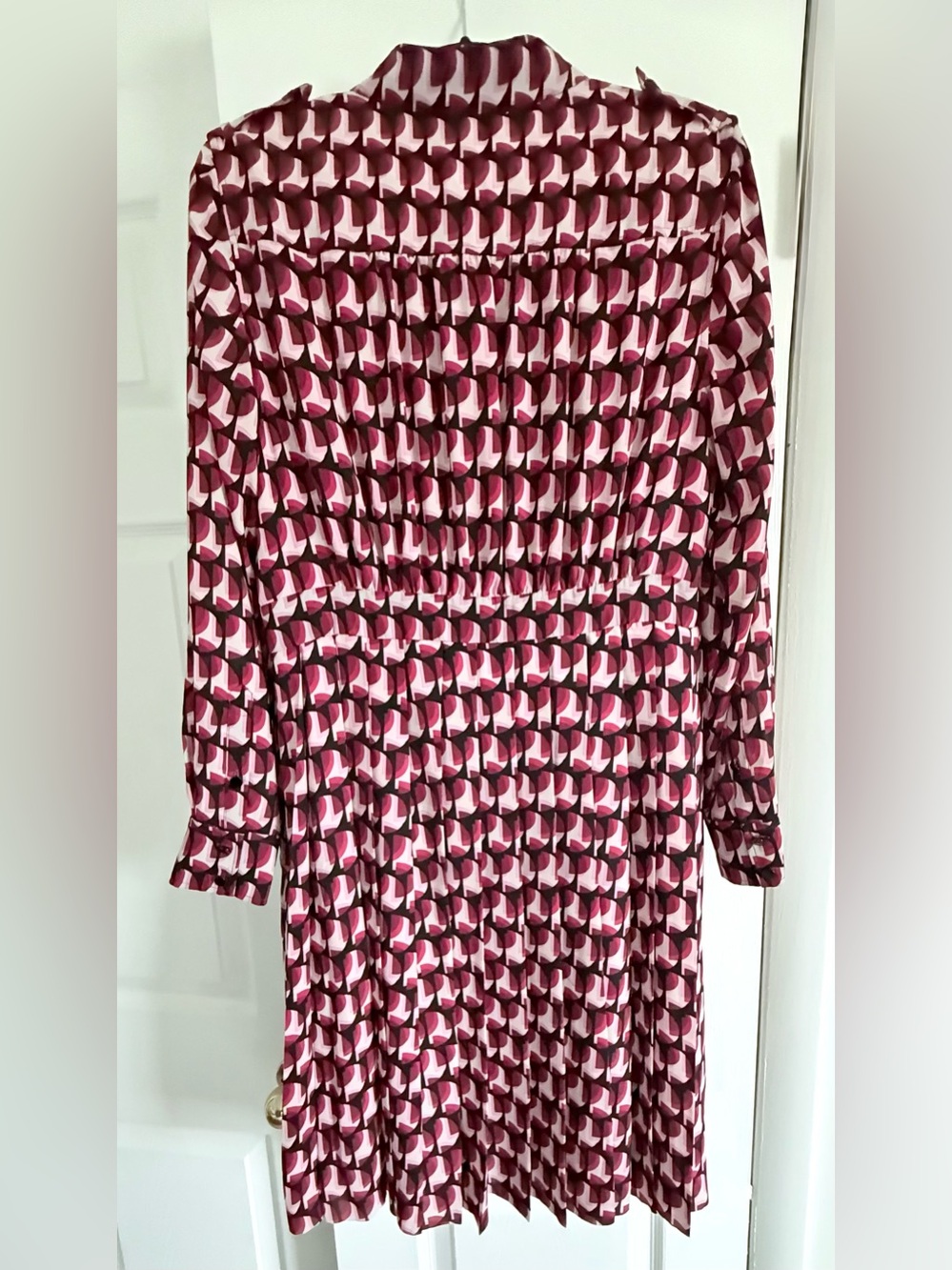 Kate Spade New York Pleated Fit & Flare Dress Size 12 Geometric Print - Picture 5 of 16